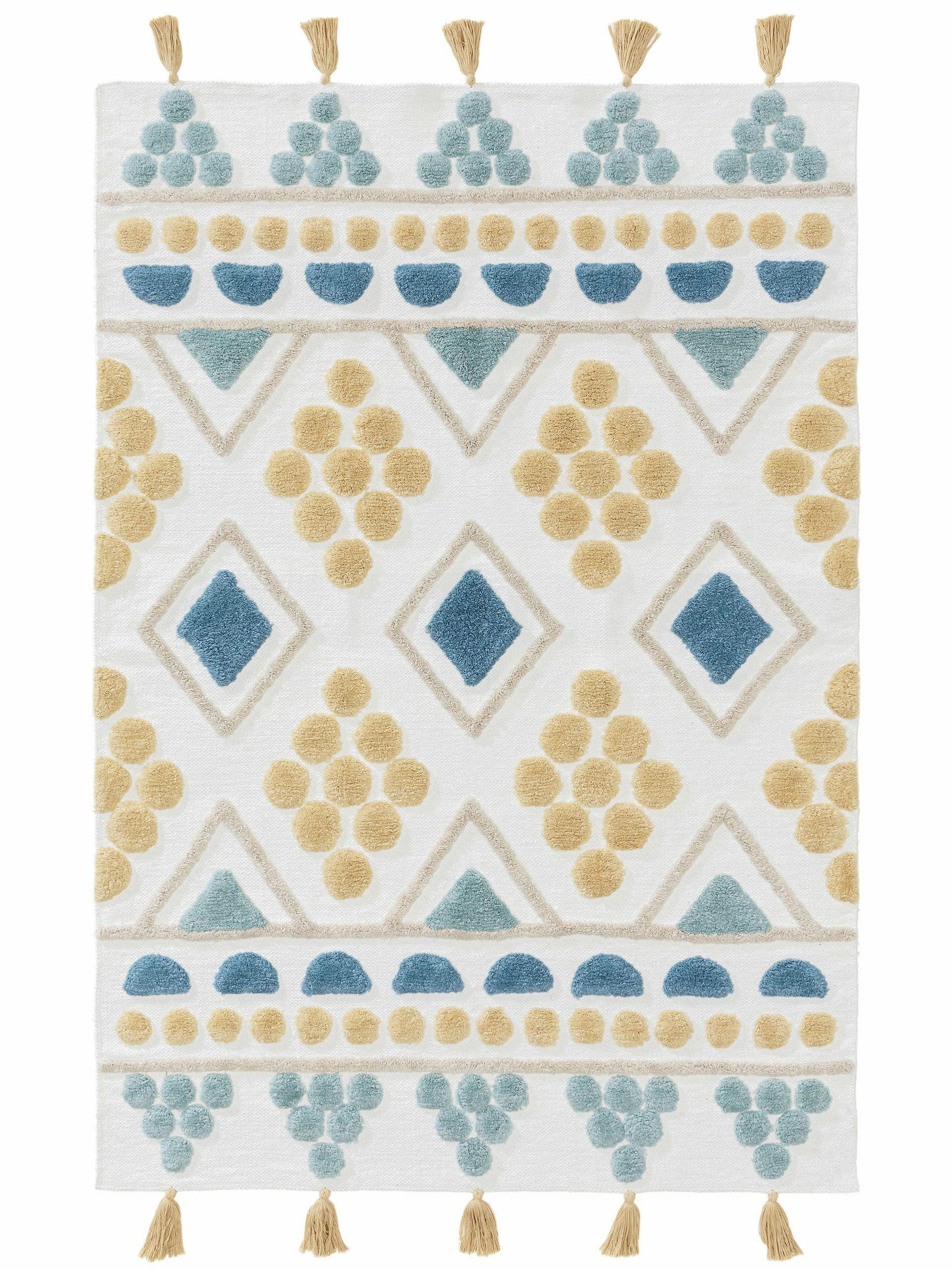 MAYA - Tapis lavables pour enfants bleu 120x170