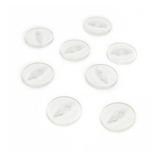 Hemline Clear Basic Fish Eye Button 8 Pack
