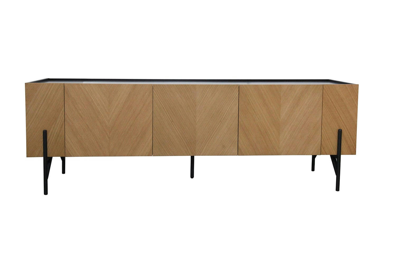 SEQUOIA - Meuble TV vintage en bois clair avec rangements