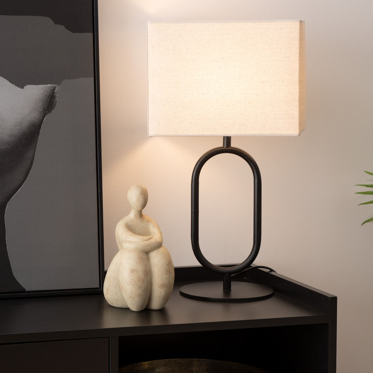 Table lamp "Alec" Black metal, H.52 cm