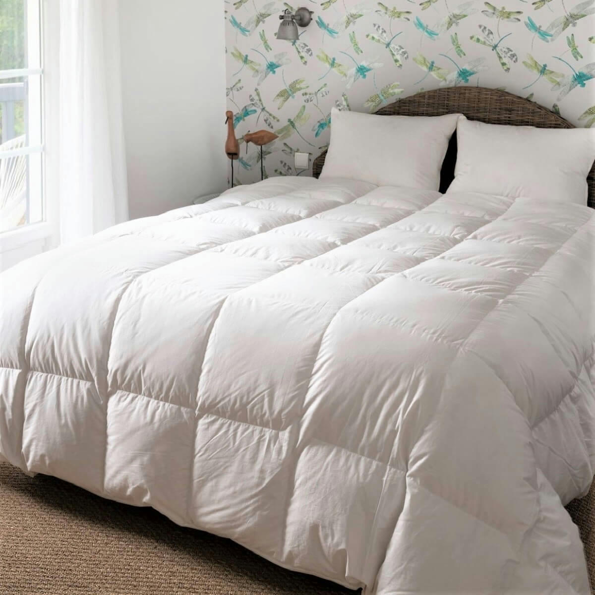 MI-SAISON - Couette naturelle tempérée en duvet et coton bio 260x240 cm