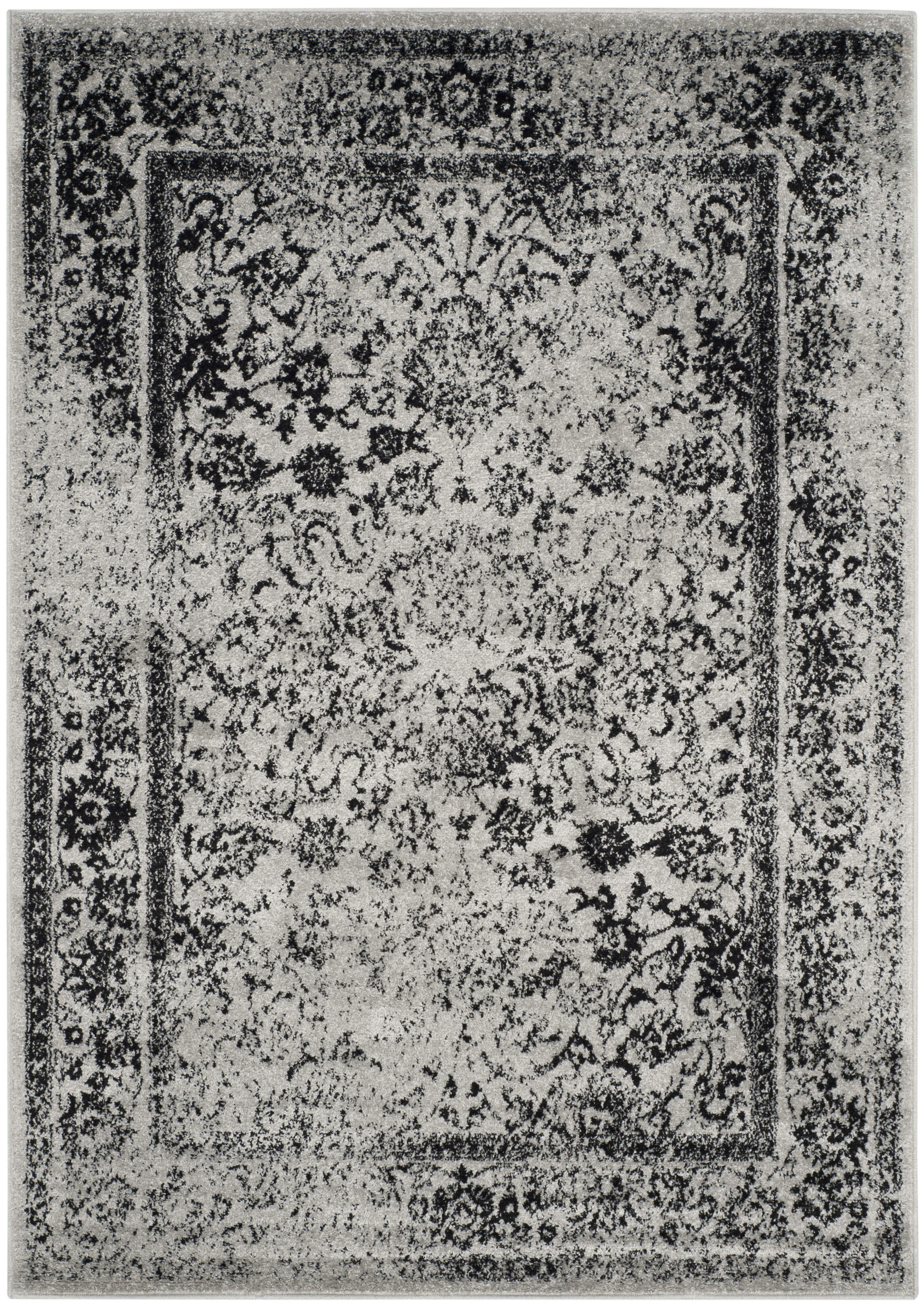 ADIRONDACK - Tapis de salon interieur en gris & noir, 155 x 229 cm