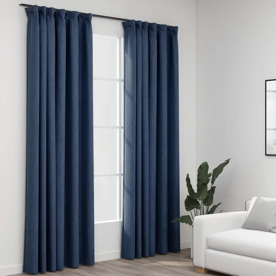 vidaXL - Gordijn - Blauw - Stof - 140 x 245 cm - 2 stuks