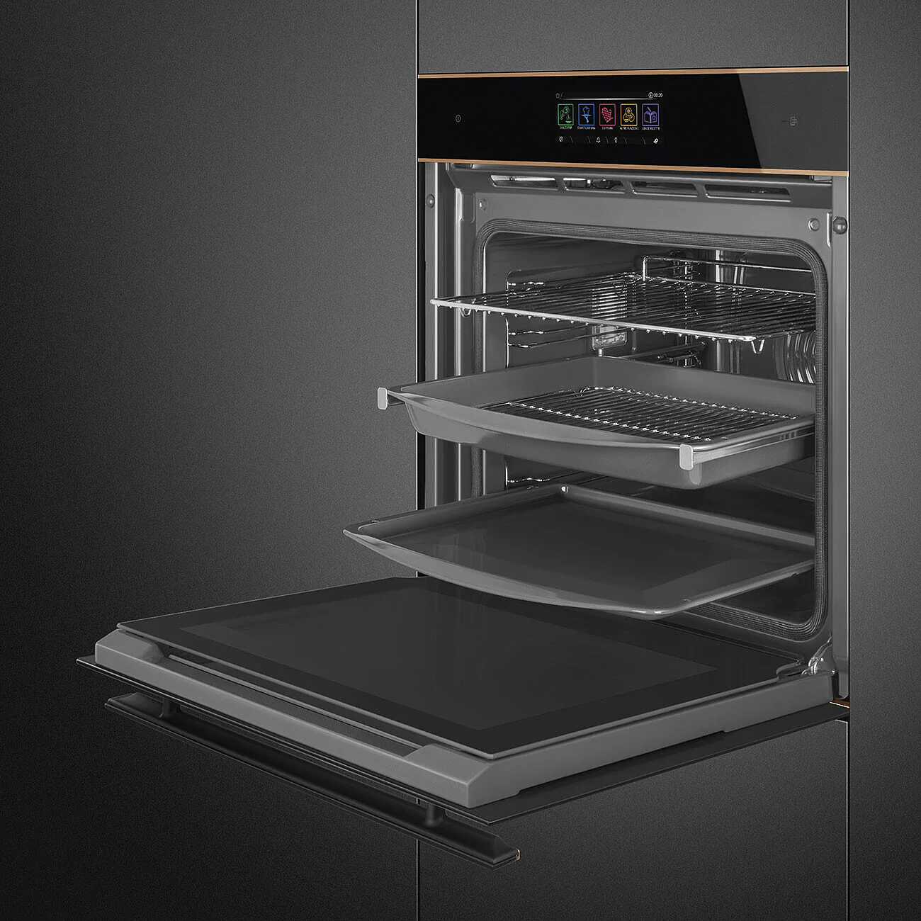 60cm Dolce Stil Novo Pyrolytic SteamOne Wi-Fi Oven Copper Trim