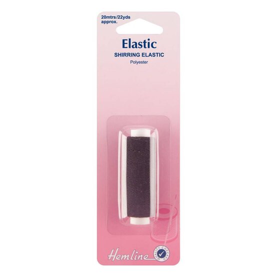 Hemline Black Shirring Elastic 20m