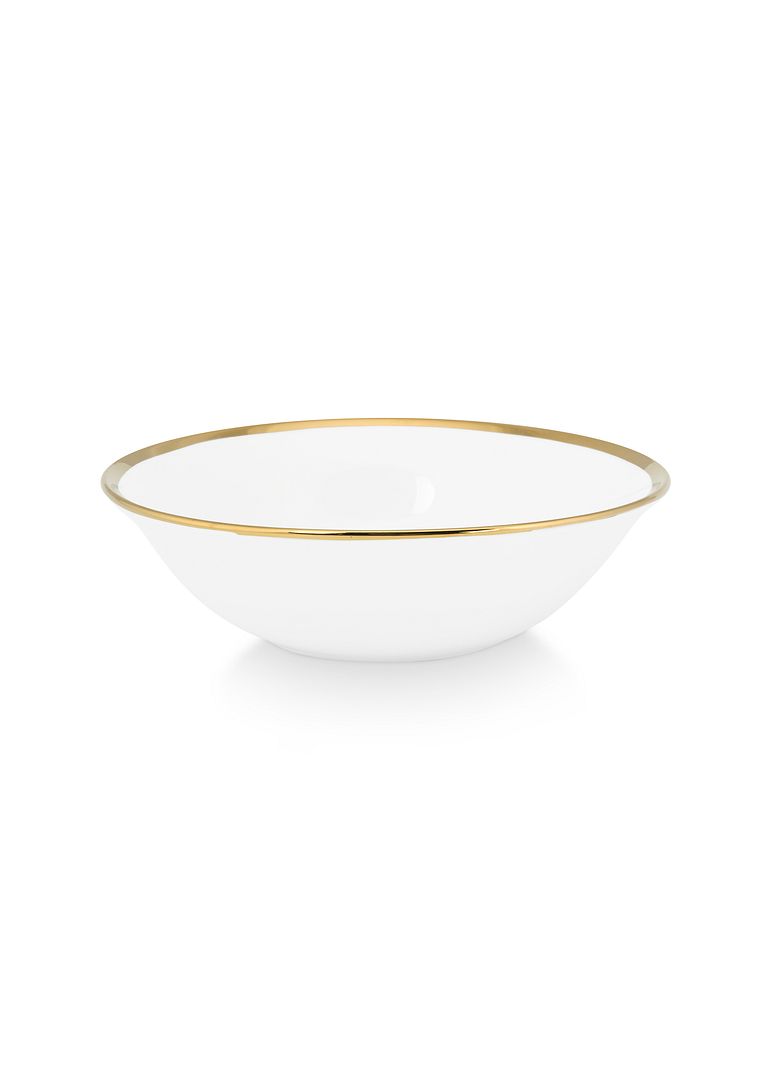 vtwonen Kommen - Set van 4 - Wit/Goud - Porselein - Ø 15cm
