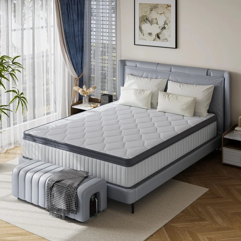 SweDrea 12 Medium Hybrid Memory Foam Mattress with CertiPUR-US & Oeko-TEX, Bamboo Charcoal Infusion