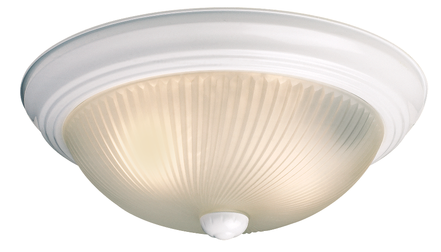 For Living Frosted Swirl Glass Shade Flush Mount Ceiling Light Fixture, White, 13-in