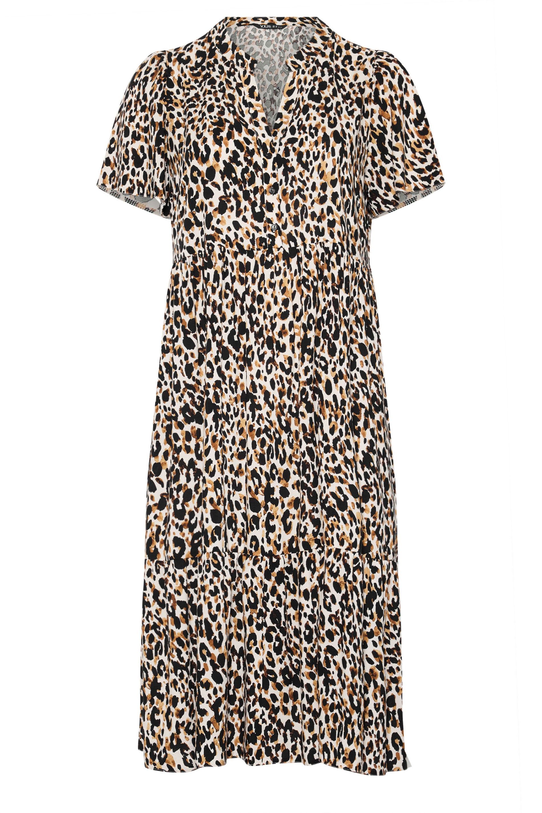 Yours Leopard Print Half Placket Dress