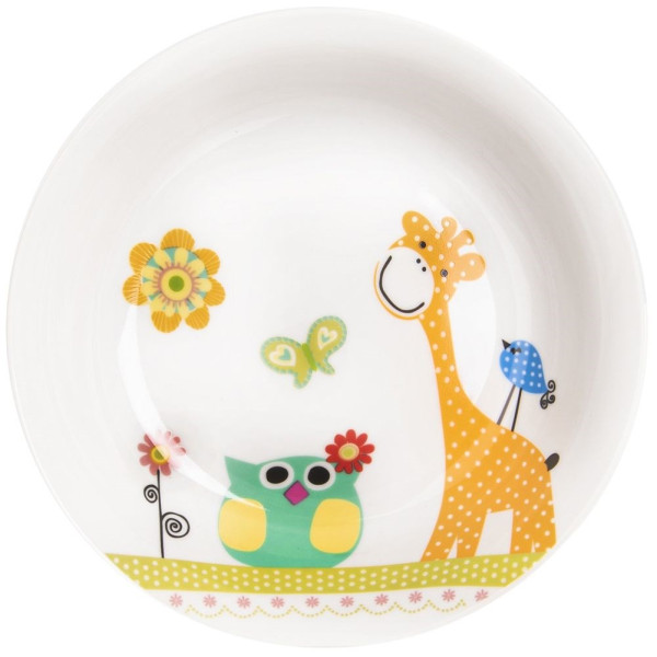 Zestaw śniadaniowy dziecięcy porcelanowy ŻYRAFA 3 el.