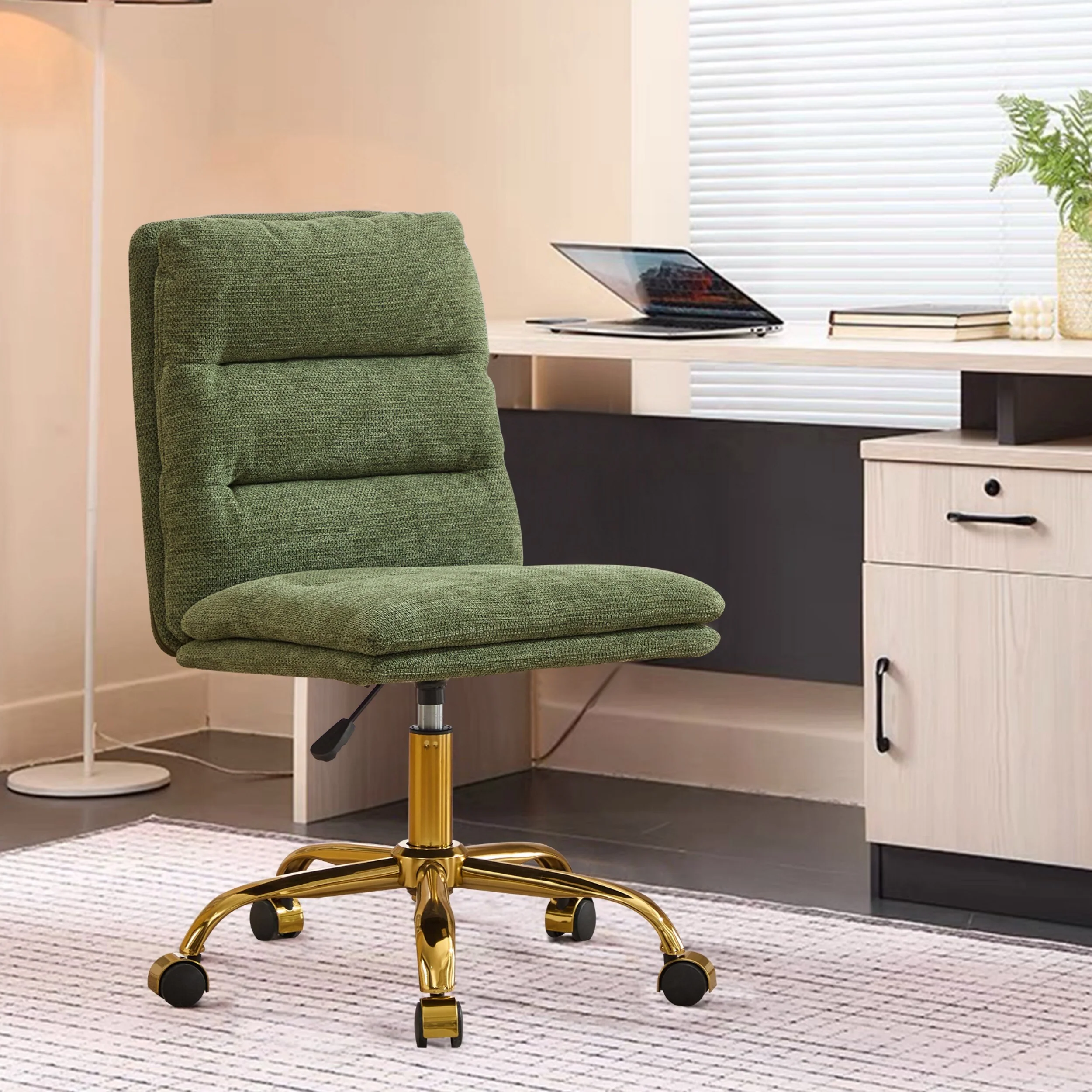 Simple Design Upholstered Armless Office Chair