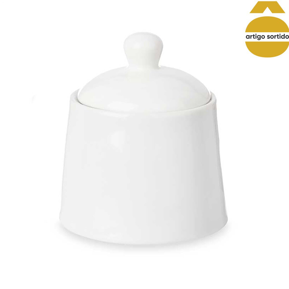 Açucareiro redondo branco em porcelana 350ml