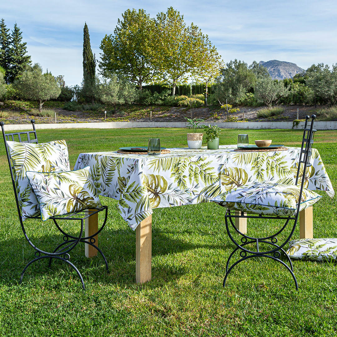 STEFANIA NP - Nappe en coton enduite 140x250 cm vert