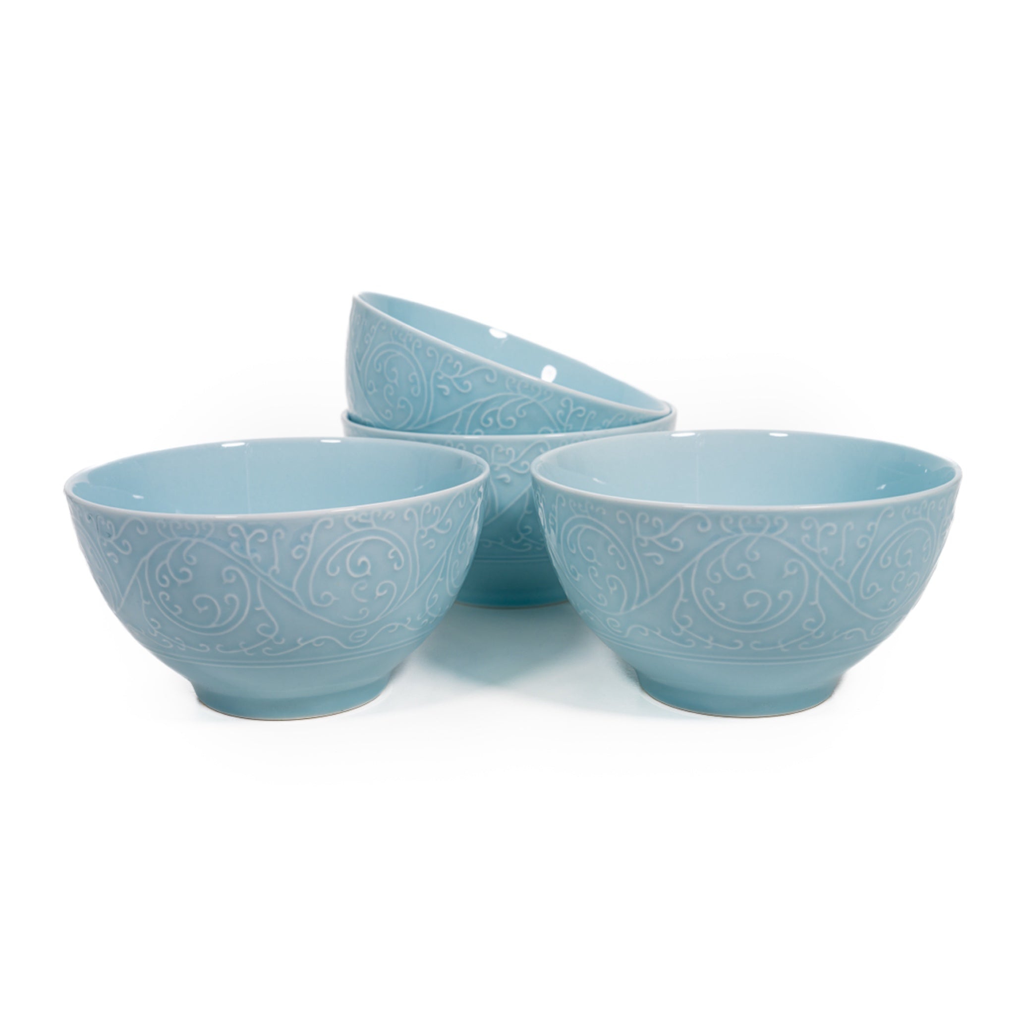 Lace Porcelain Cereal Bowls, Set of 4