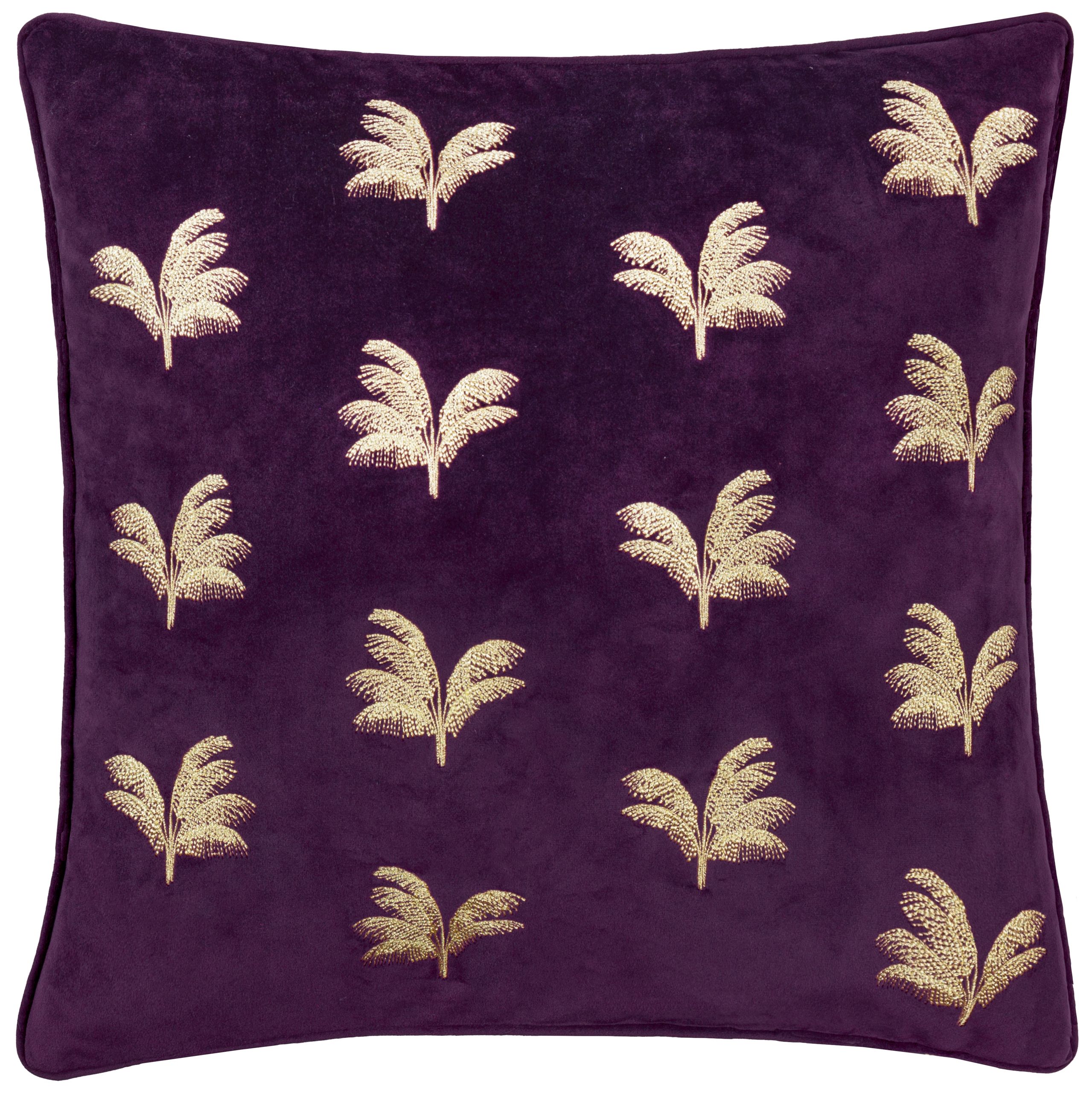 Paoletti Guilded Palms Embroidered Cushion