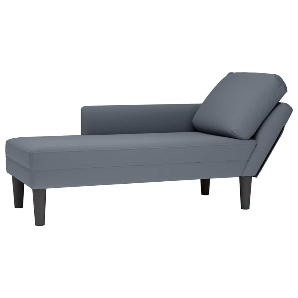 Szezlong Szary Tapicerowany Leżanka Sofa Fotel Łóżko Aksamit
