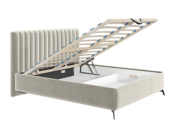 Mendoza - lit coffre - 180x200 - sommier inclus - en velours - Best Mobilier
