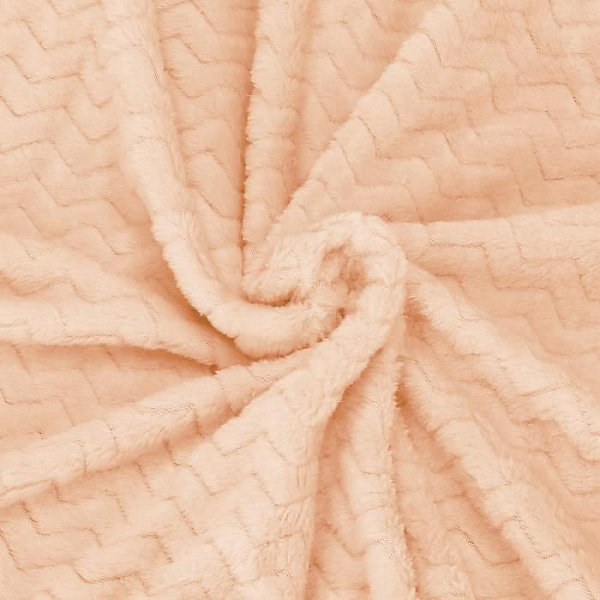 Couverture - SPRINGOS - Plaid doux 200x220 cm - Polyester 100% - Zigzag - Vieux rose