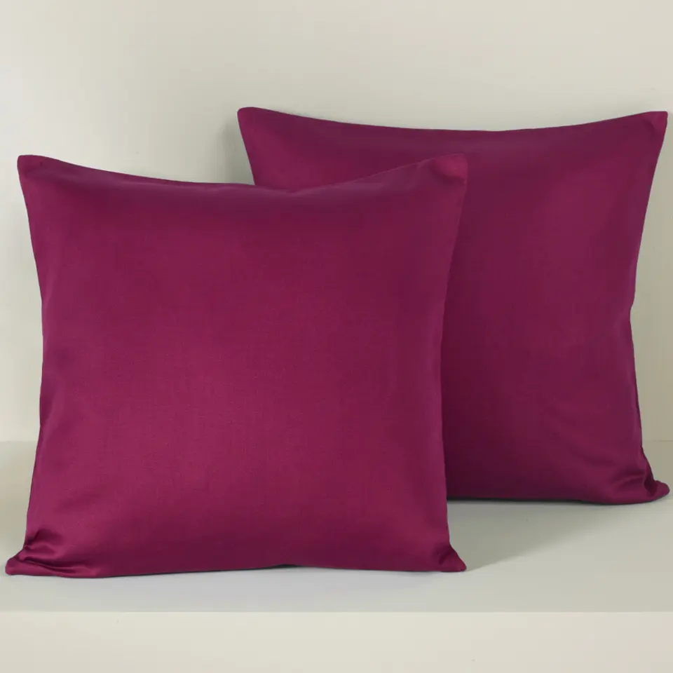 De Witte Lietaer Sierkussensloop Set Olivia - 40 x 40 cm - Satijn Katoen