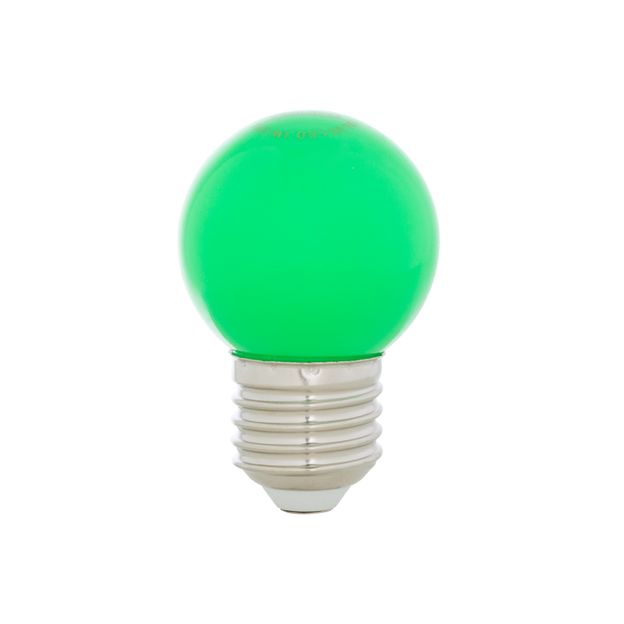 LÂMPADA LED BOLINHA VERDE 1W E27 127V TASCHIBRA