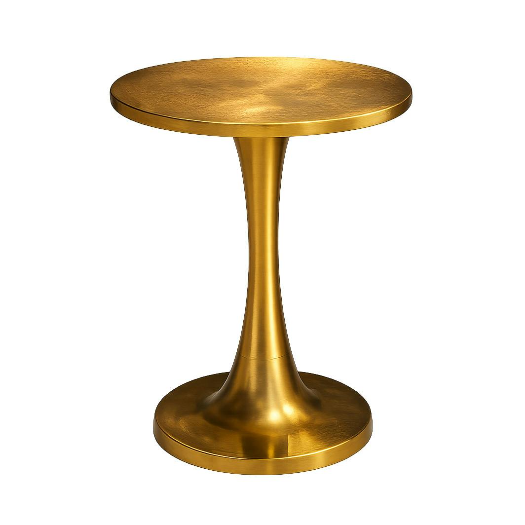 Table basse ronde dorée en aluminium Ø45 cm KANO