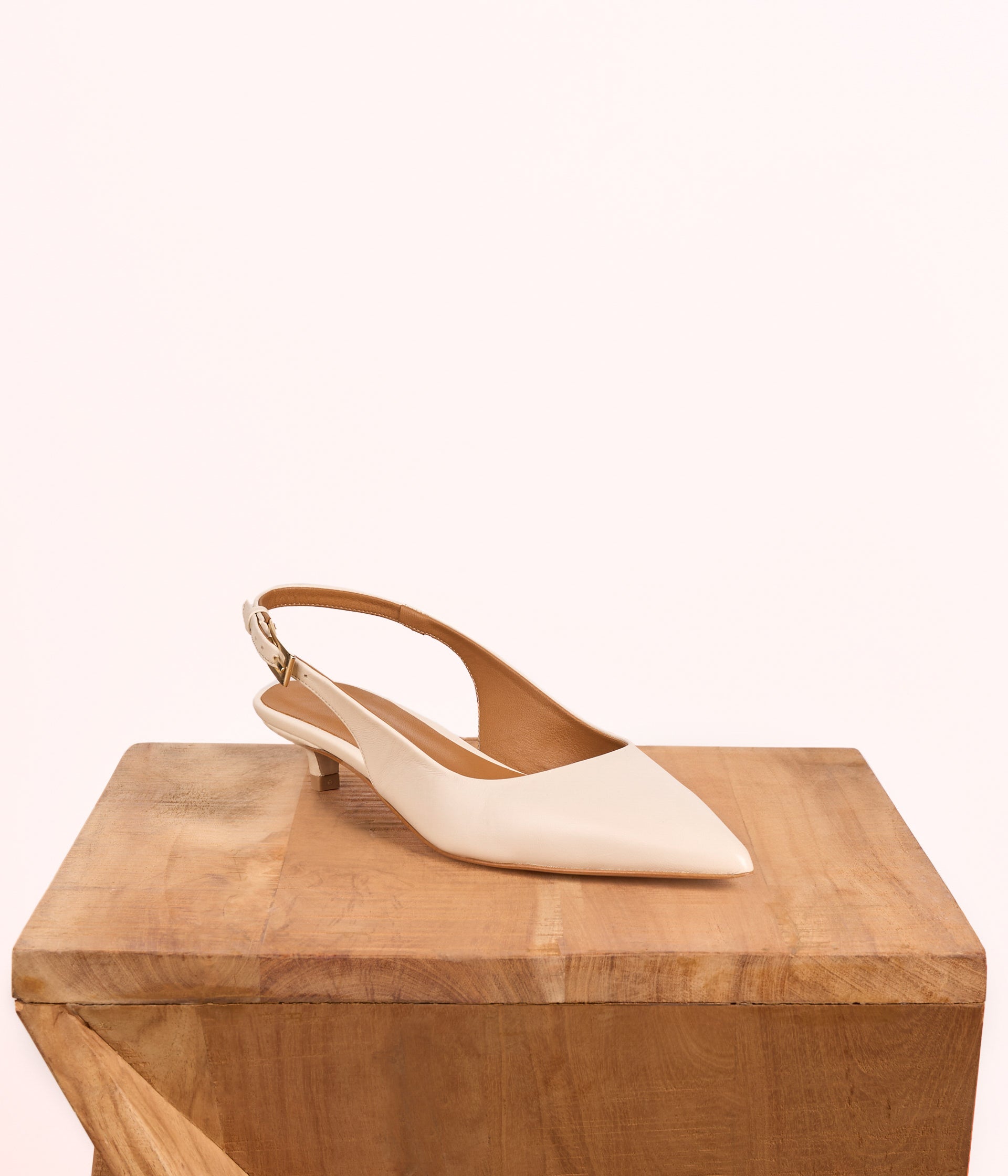 Slingbacks en cuir blanc Allium