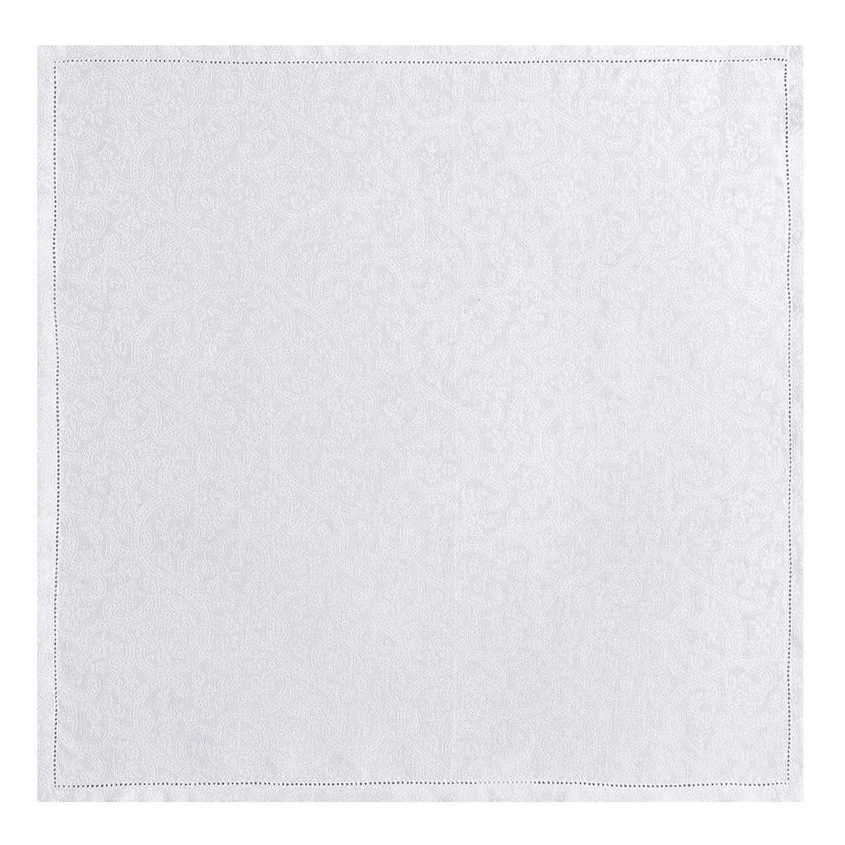 PORTOFINO FIORI - Serviette en lin bianco 58 x 58