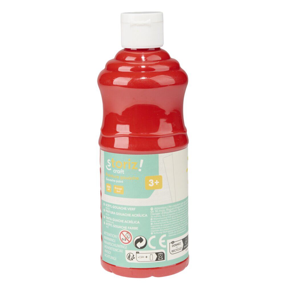 Peinture gouache acrylique 500ml rouge