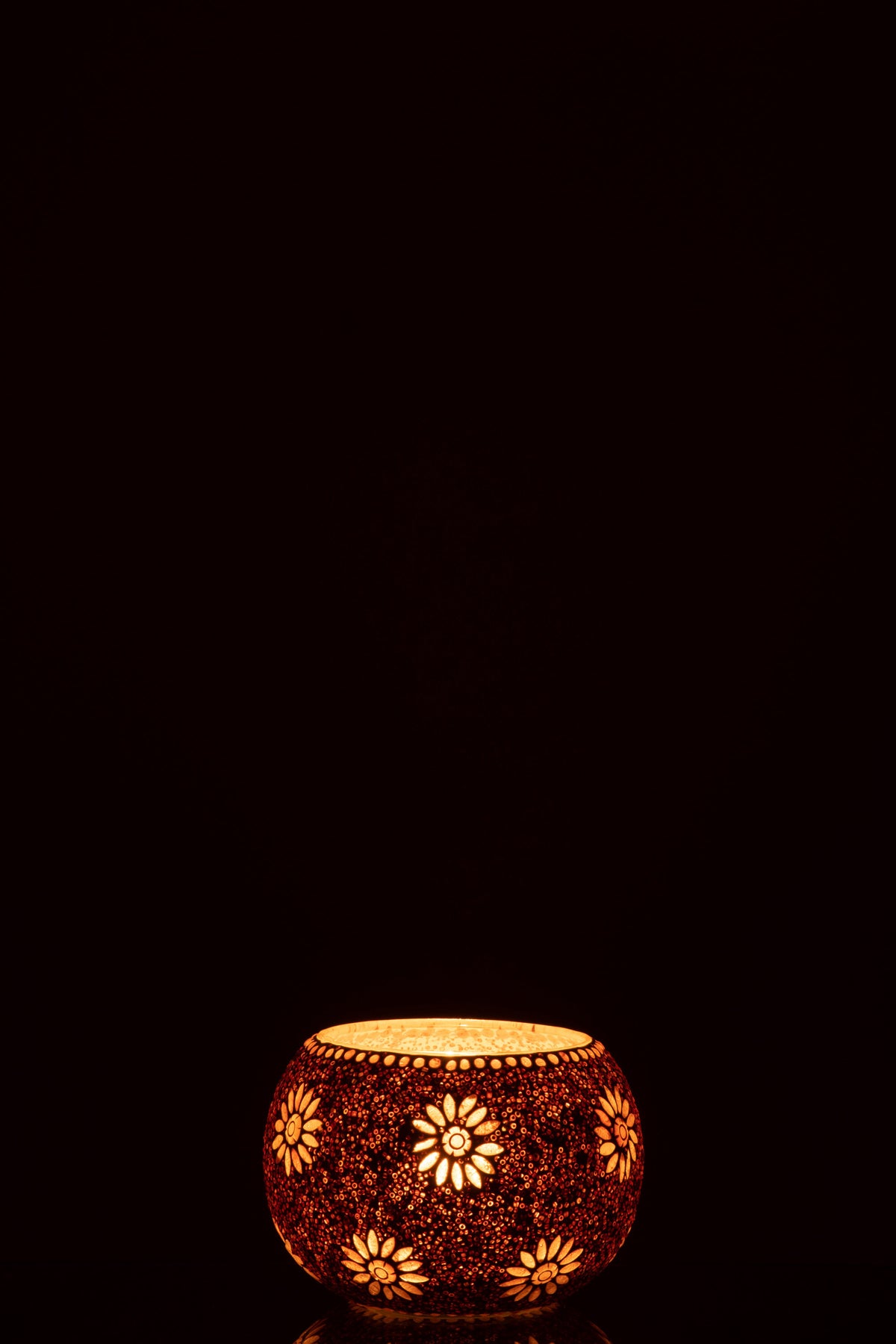 J-Line kaarshouder Bram Gespikkeld - glas - zalm - large - 2 stuks