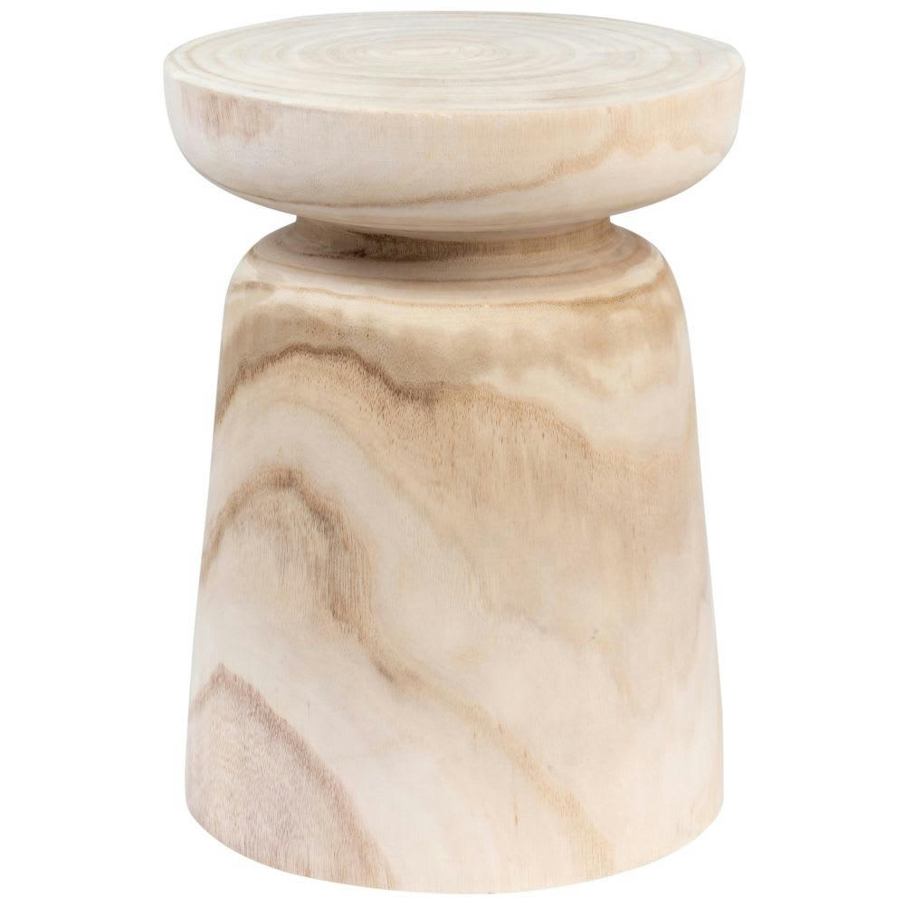 MOUNA - Bout de canapé en bois de paulownia beige