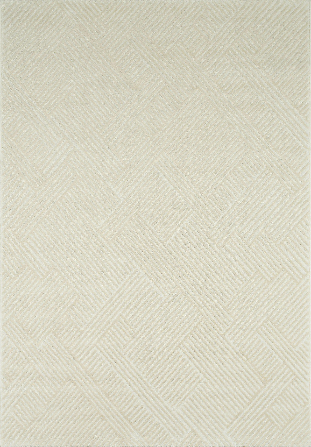 BIANCA - Tapis crème motif géométrique - 120x160