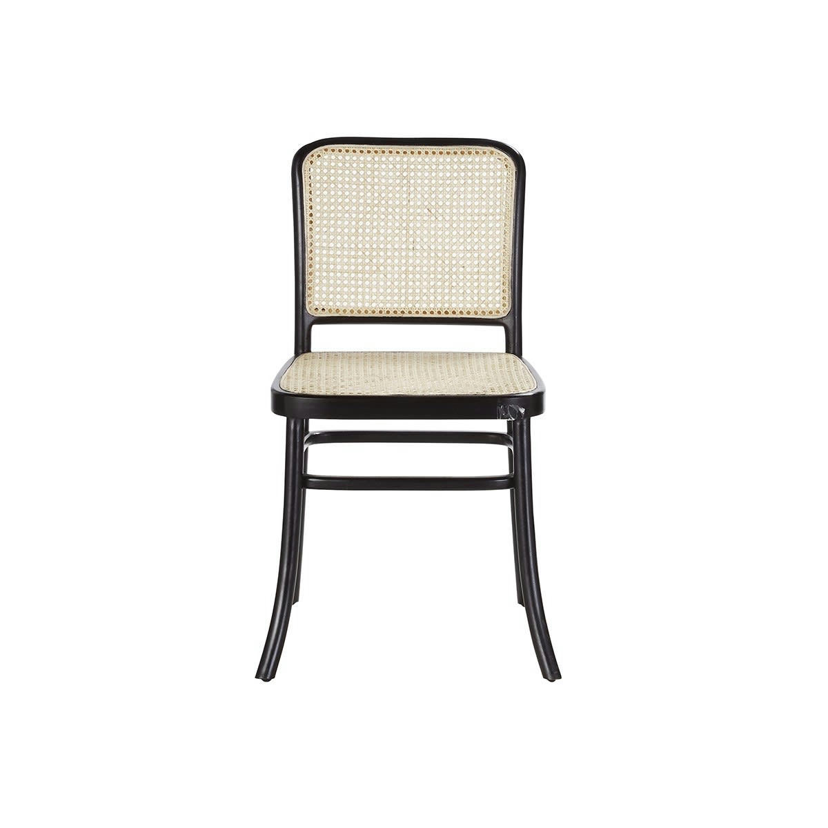 HANA - Chaise en acajou massif et cannage