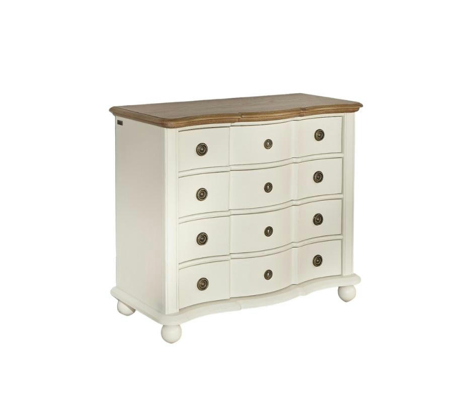 DIANA - Commode 4 tiroirs plateau chêne blanche