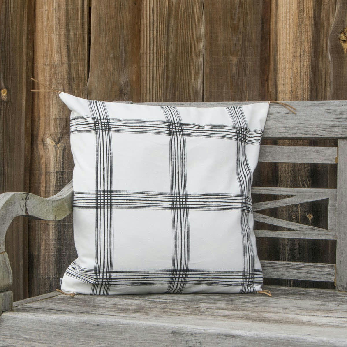 MADRAS - Housse de coussin coton  50x50 noir