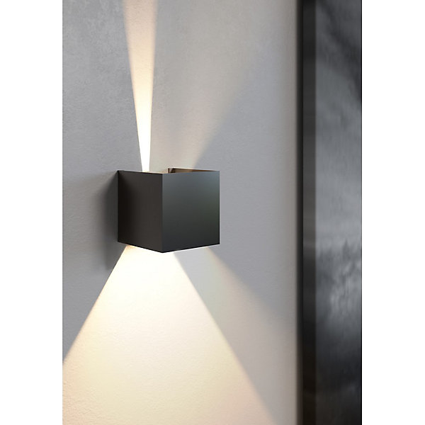 Applique murale LED noire IP54 6,8W à ailettes orientables 3000k