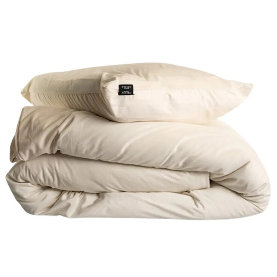 Zavelo Dekbedovertrek Velvet Comfort Ivoor-1-persoons (140 x 200/220 cm)
