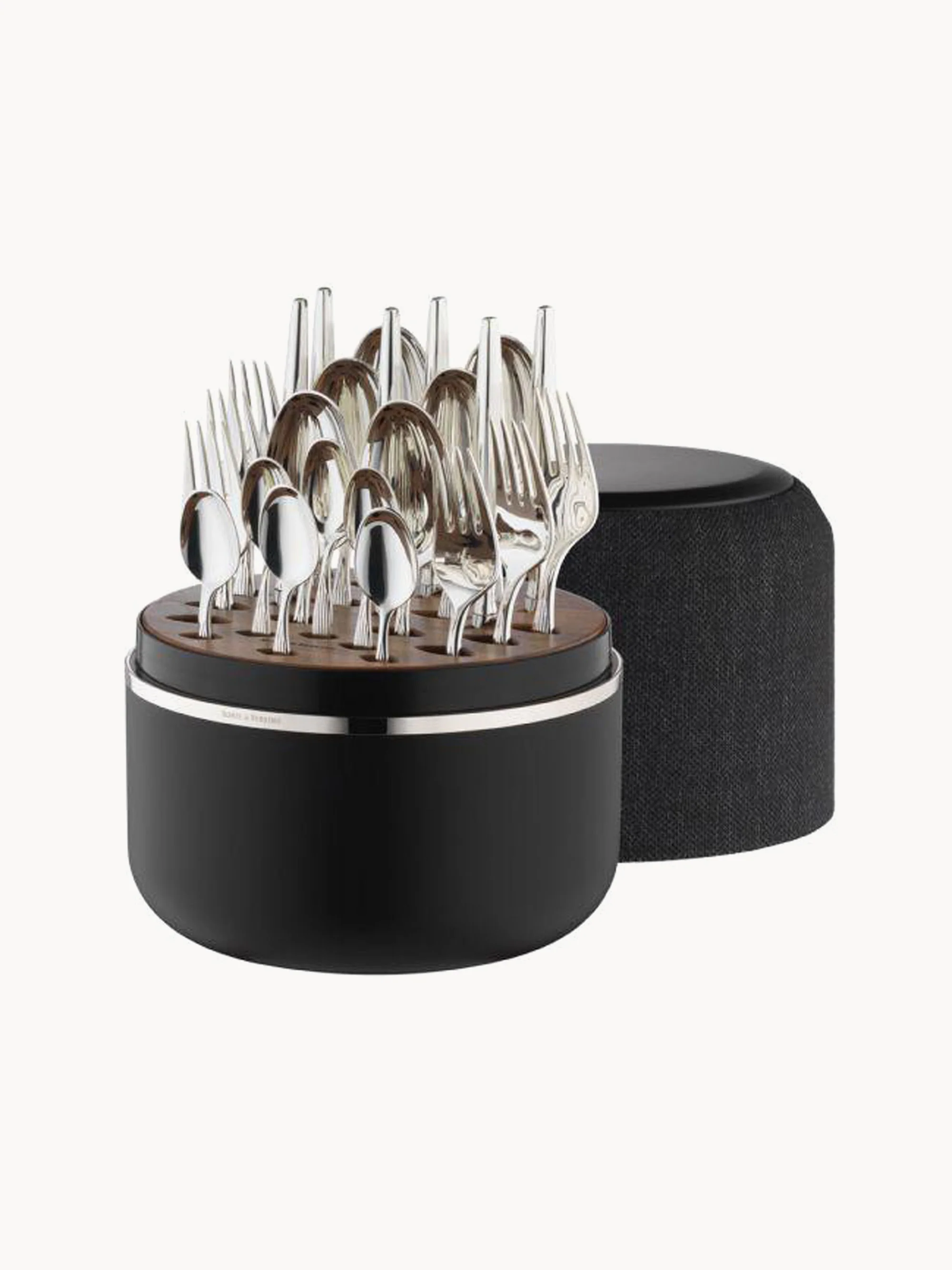 Handgefertigtes hochglanzpoliertes Besteck-Set Metropolitan in Box, 6 Personen, 24er-Set