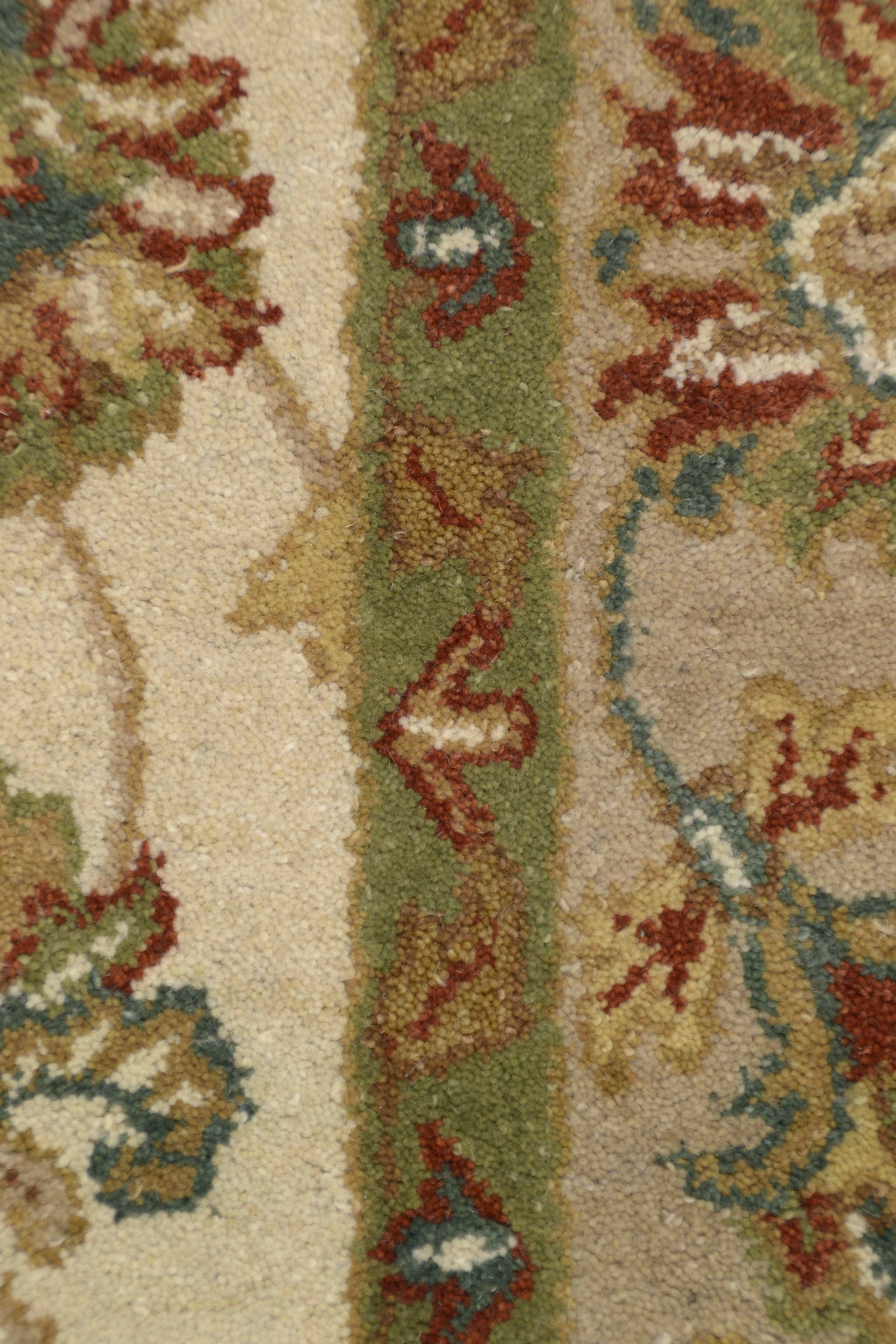 ROYAL ZIEGLER - Tapis floral classique en 100% laine cuivre D100 cm