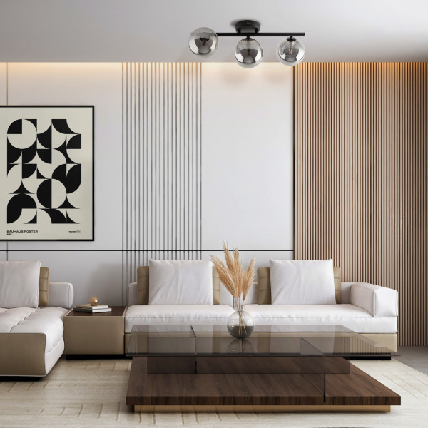 Tk Lighting Estera Czarna Lampa Sufitowa 3 Źródła Światła