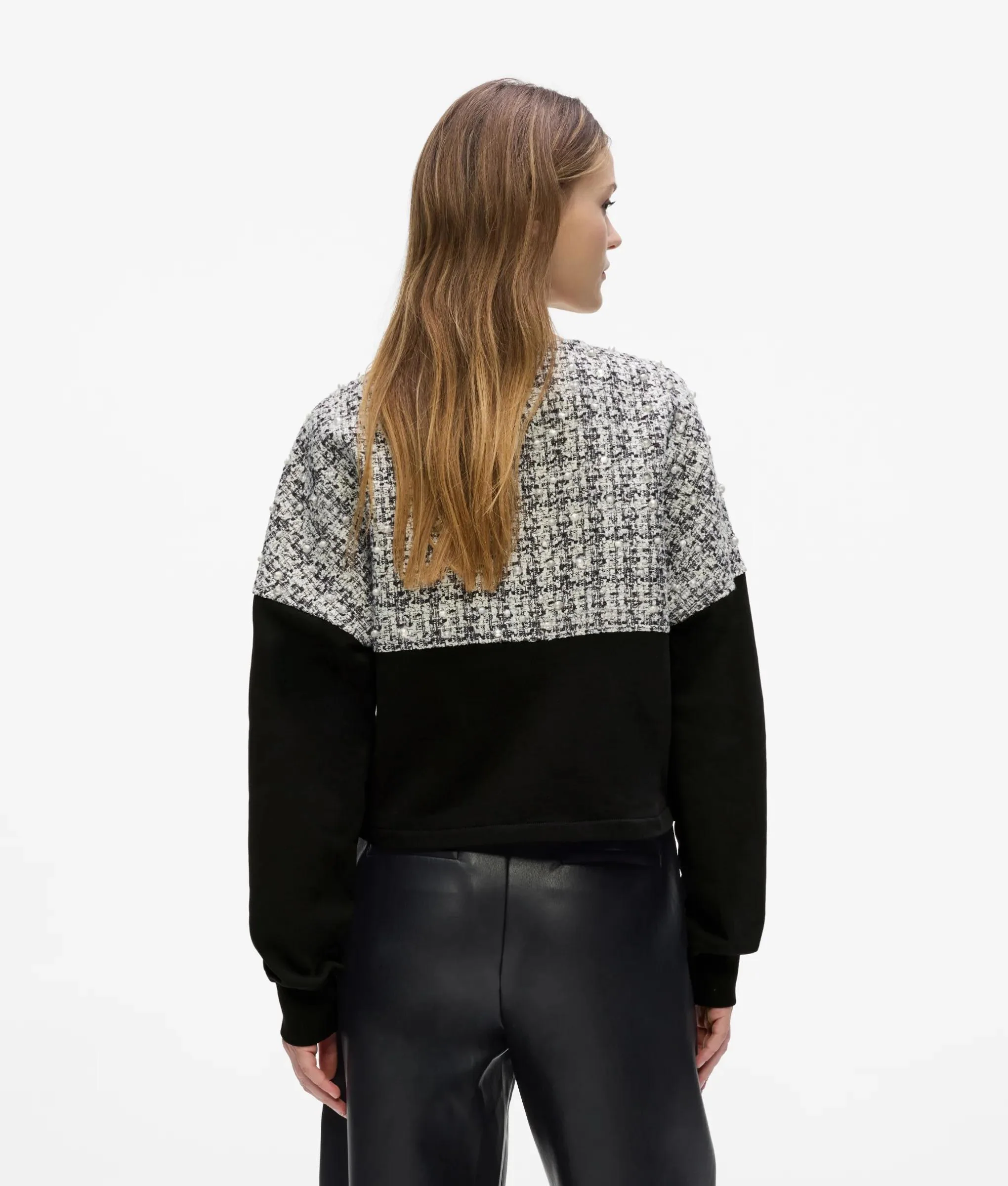 Cardigan en jersey à empiècenement bouclé