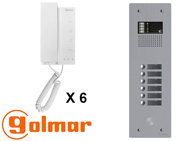 Kit interphone avec 6 combinés GOLMAR Collectif