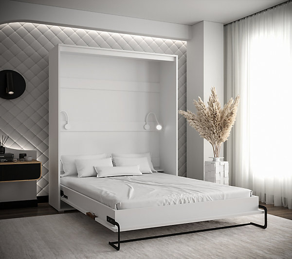 Lit escamotable home verticale 160x200 (blanc artisan)