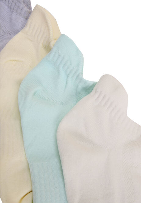 Womens 4pk Pastel Microfibre Trainer Socks