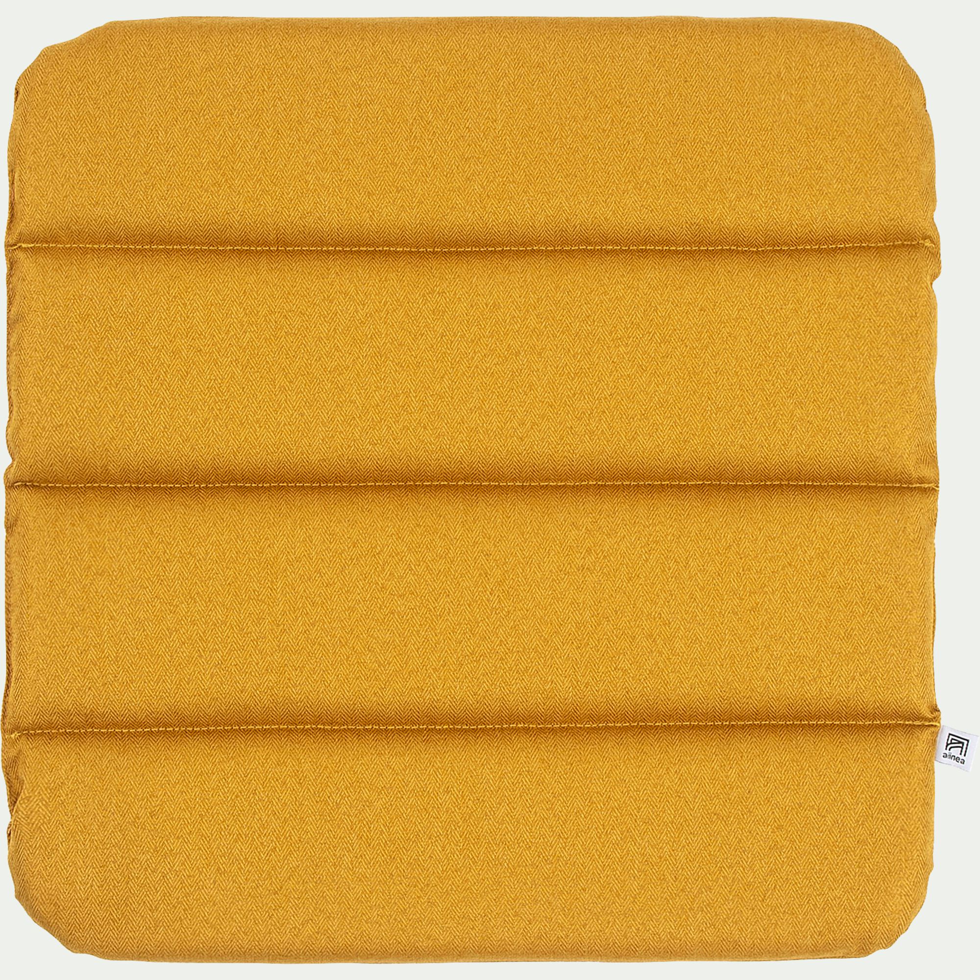 KIKO - Galette de chaise indoor & outdoor en tissu déperlant - jaune argan