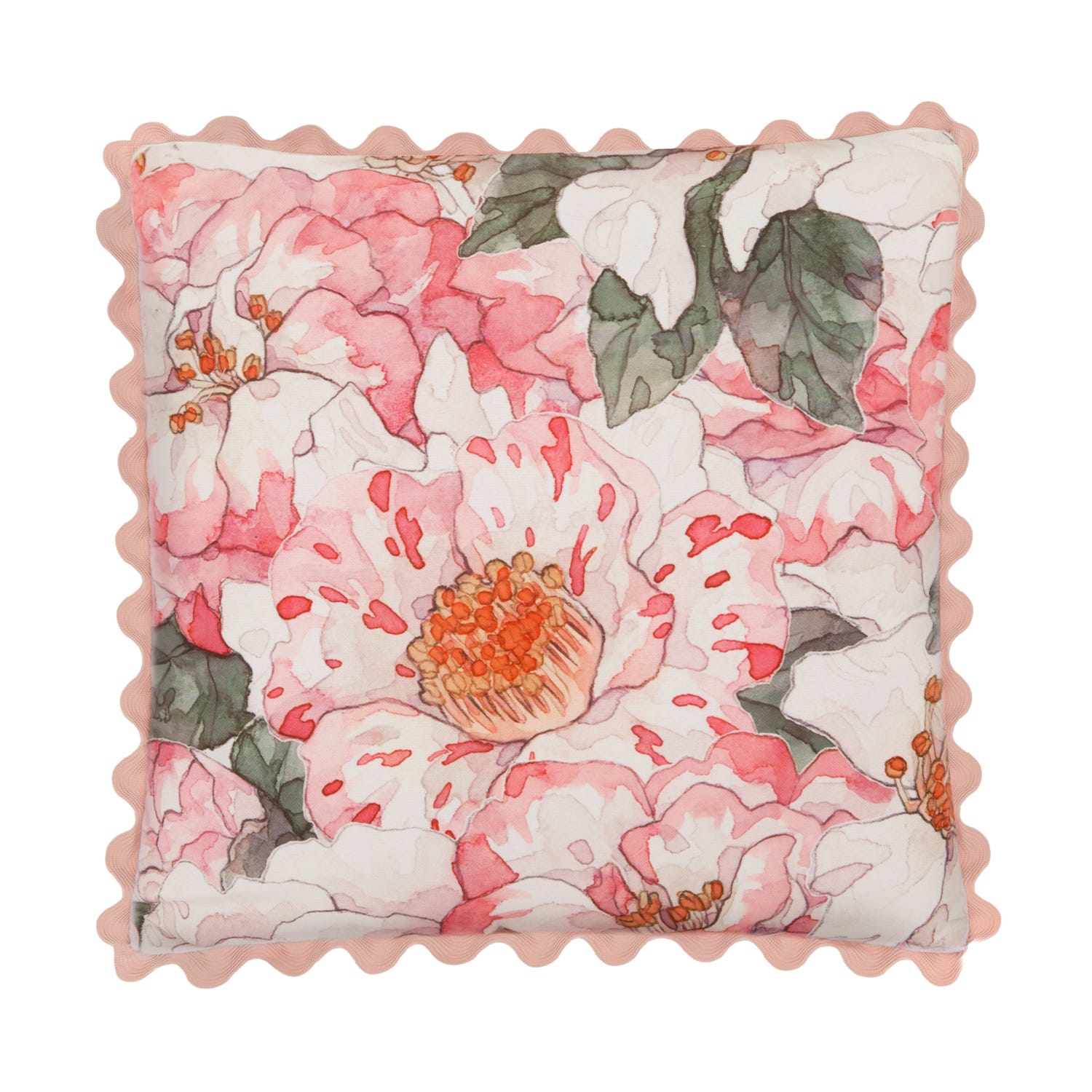 Cuscino divano 45x45 cm fiore rosa