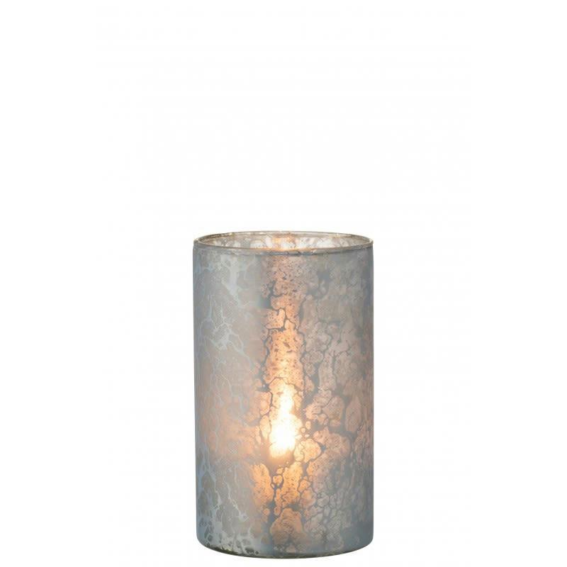 GLACE - Photophore rond verre H26cm