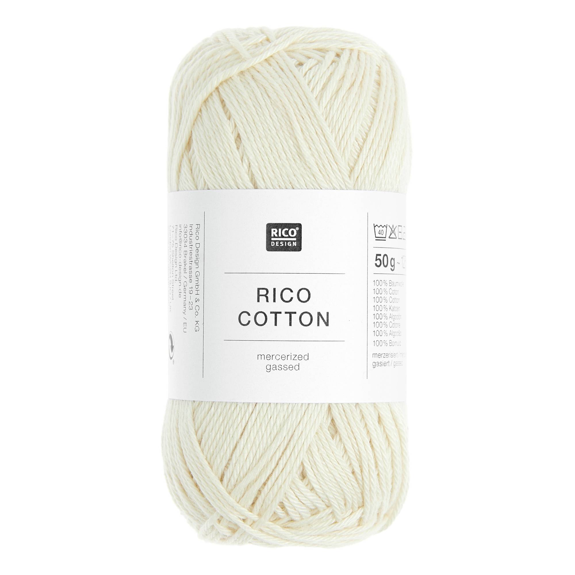 Rico Essentials Ivory Cotton 4ply 50g