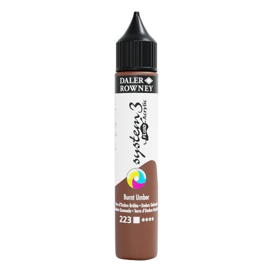 Daler-Rowney System3 Burnt Umber Fluid Acrylic 29.5ml (223)