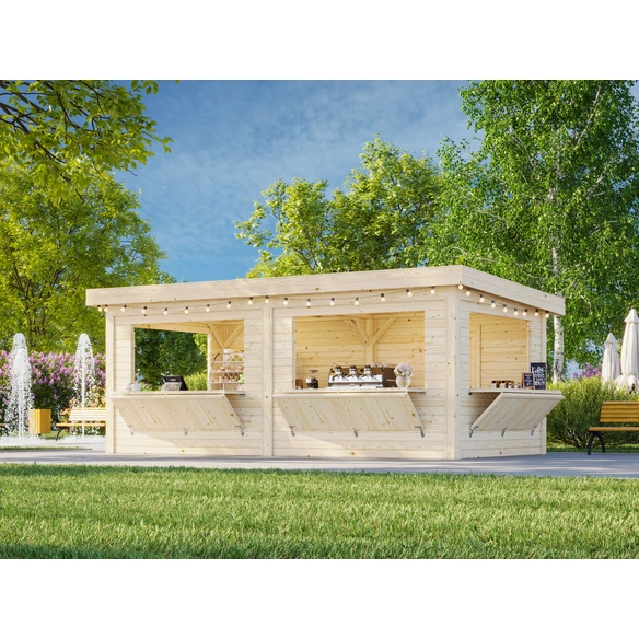 Marktstand »Lenna Set 312«, B x H x L: 588 x 245 x 300 cm, tauchgrundiert