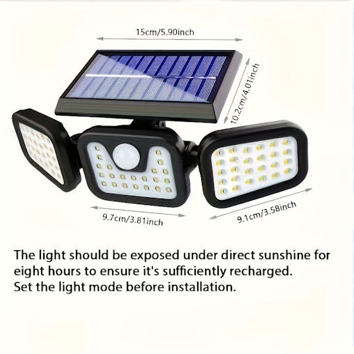 NNETM Solar Motion Sensor Outdoor Light with 74 LED